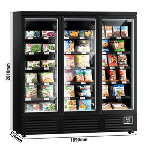 GGM Gastro Freestanding Electric Compressor Freezer Shelf-1890mm-1539 Liters-with 3 Double-Glazed Hinged Doors & 5 Shelves - Product Image 2