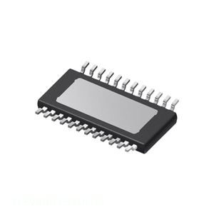 En stock: Circuito integrado TLE94106ESXUMA1 de gestión de energía (PMIC) con 24 pines TSSOP (0.154'', 3.90mm de ancho) y pad expuesto, controlador de puente medio de 2A 24TSDSO - Product Image 1