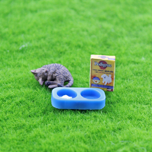 1/6 1/12 Doll House Simulação Miniatura Mini Dog food/ Cat food + bandeja modelo Decoração - Product Image 3