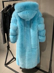 Cappotti di pelliccia di volpe con cappuccio X lunghi da <span class=keywords><strong>donna</strong></span> cappotti di pelliccia lunga invernale - Product Image 4