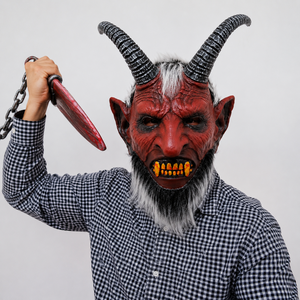 Máscara de Látex Realista de <span class=keywords><strong>Demonio</strong></span> con <span class=keywords><strong>Cuernos</strong></span>, para Cabeza Completa, Divertida, Temática, para Halloween, Fiestas de Terror, Cosplay, Disfraz de Casa Embrujada, para Mayores de 18 Años - Product Image 5
