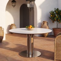 Table à manger rectangulaire moderne de luxe léger avec pieds en métal et plateau en pierre frittée pour l'ameublement de la maison