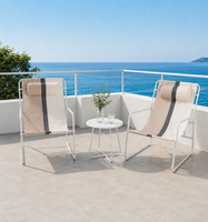 K.D. Ensemble bistrot 3 pièces en acier massif, chaises et table d'extérieur, mobilier de jardin et de balcon, portable pour parc et hôtel