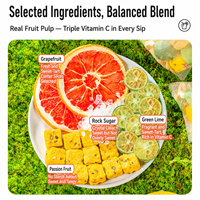Vbleaf Gold Blended Premium Thé aux fruits amincissant Pamplemousse Vert Kumquat Sachet de thé aux fruits de la passion Herbal Healthy Cold/Hot Brew 210g