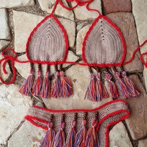 OUTPACE Hand Crochet <b>Bikini</b> Vintage Crochet <b>Bikini</b> for Sale,2024 Sexy Women Open Swimwear for Women - Product Image 1