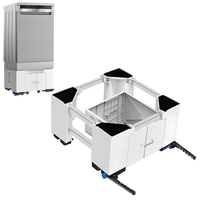 Pied de machine à laver en acier inoxydable de qualité supérieure avec hauteur réglable et tiroir de rangement pour la maison, l'hôtel et la blanchisserie