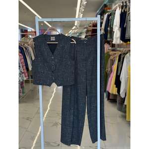 Conjunto de Chaleco con Lentejuelas para Mujer Sobe, Color Antracita 10088, Estilo Traje - Product Image 2