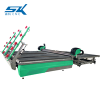 Enrutador de corte de vidrio Cnc de 3660*2800mm, equipo de corte de vidrio, forma redonda, cortador flotante de aire inclinable automático, máquina de rotura de carga