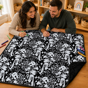 Manta para Colorear Navideña para Niños y Familiares con Diseño de Santa, Muñeco de Nieve, Reno y Árbol, Juego de 24 Marcadores Acrílicos, Juguete Festivo para las Fiestas - Product Image 2