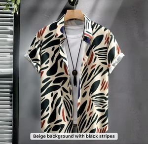 <span class=keywords><strong>Camicia</strong></span> Casual Estiva da <span class=keywords><strong>Uomo</strong></span> con Stampa Digitale, Antirughe e Traspirante - Product Image 2