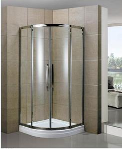Cabine de douche coulissante moderne avec base en acier inoxydable, arc en verre trempé transparent pour hôtels, maison et salles de bains, garantie de 3 ans
