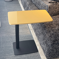 Table d'appoint NORYA moderne, orange brillant, réglable en hauteur, bureau mobile pour ordinateur portable, table basse en forme de C, meubles de salon