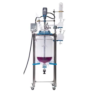 CE approved chemical mixing jacketed glass reactor 150 liter for lab