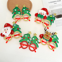 Nouvelles lunettes de Noël en polyester, 14 styles : bois de renne, sapin de Noël, Père Noël, bonhomme de neige, pour les fêtes
