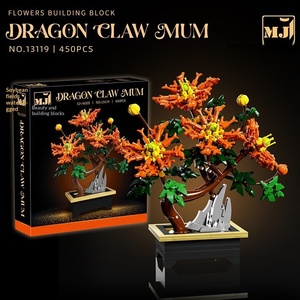 Decorazioni Floreali Assemblabili con Blocchi di Costruzione a Piccole Particelle: Artiglio di Drago, Crisantemo, Fiore di Prugna, Rosa Cotone, Uccello del Paradiso - Product Image 5