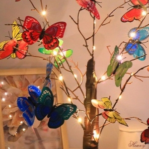 2025 Longstar Manufacturing 45cm Décorations de Noël en <span class=keywords><strong>bouleau</strong></span> avec lumières blanches chaudes et papillons pour les fêtes de vacances - Product Image 2