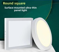 Haute Qualité 6W 12w 18w 24w Cercle Carré Led Wpc Cannelé Lampe À Écran Plat pour Plafonnier Surface-monté Bureau À Domicile