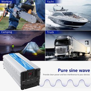 Gandiel 4000W Heavy Duty <span class=keywords><strong>Power</strong></span> Inverter tinh khiết Sine Wave DC12V để ac120v 4 AC cửa hàng điều khiển từ xa 2.4A <span class=keywords><strong>USB</strong></span> LED NFC kết nối - Product Image 6