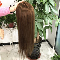 Topper en Soie Intégrale Couleurs Brun Foncé 100% Cheveux Humains Toutes Tailles Vente en Gros Toupet Cheveux Humains Vierges Remy pour Femmes