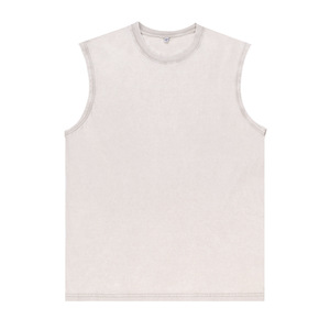 Chaleco sin Mangas para Hombre, Estilo Holgado, Cuello Redondo, Algodón Lavado con Ácido, Impresión Digital 3D de Alta Calidad, Logotipo Personalizado, Camisetas Lisas al por Mayor - Product Image 5