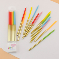 Factory Custom Gold Stick Geburtstags kerzen Buntes Paraffin wachs für Hochzeiten Wohnkultur und Weihnachts feiern