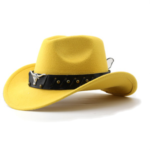 Sombrero de <span class=keywords><strong>Vaquero</strong></span> Estilo Inglés Más Vendido, con Borde Enrollado, Vintage, Ajustable, con Serigrafía, de Poliéster para Primavera y Otoño - Product Image 5
