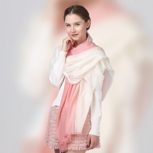 Wool Scarf Custom Logo Fine Three Tone Ombre Lightweight Breathable Shawl Stole <b>Wrap</b> Factory Wholesale - Product Image 4