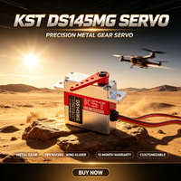 Servomoteur numérique KST DS145MG 6V 5kg 0.12 SEC haute précision à engrenages métalliques, coque CNC pour planeur à aile fixe et drone