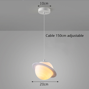 Lampada a Sospensione Moderna Nordica Bianca a Forma di Pianeta, Lampadario Creativo a Globo di Saturno per Camera dei Bambini e Ristorante - Product Image 6