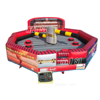 Système de jeux mécaniques multi-attractions 3-en-1 : Machine de rodéo mécanique, jeu Wipeout et simulateur de surf – Jeux de rodéo à vendre