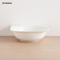 TRESUN – Nouveaux services de vaisselle carrée en porcelaine blanche pour restaurants et hôtels, écologiques, naturels et sains, en porcelaine fine (Bone China), 16, 24 ou 32 pièces, vente en gros