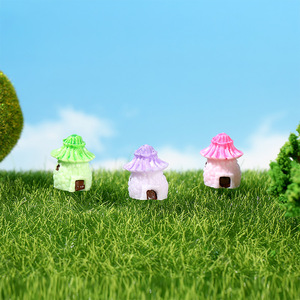 ของตกแต่งบ้านหลังเล็กทำจากเรซิ่น รูปทรงกระท่อมหลังคาฟาง สีสันสดใส สำหรับตกแต่งภูมิทัศน์ DIY - Product Image 4