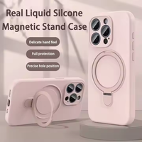 Étui de support de support d'anneau magnétique en Silicone liquide pour iPhone 16 15 Plus 12 11 13 14 Pro Max protecteur de boîtier de téléphone de charge sans fil