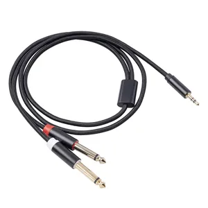 Cavo Audio da 3.5mm a doppio cavo Aux da 6.35mm 2 Mono 6.5 Jack a 3.5 maschio per telefono a Mixer amplificatore 6.35 adattatore altoparlante