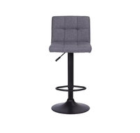 Tabouret de bar moderne en tissu et métal avec dossier, chaise de comptoir de cuisine pivotante hydraulique réglable en hauteur