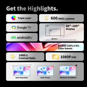 Dropshipping, Proyector Mini UST Wupro G3 <span class=keywords><strong>de</strong></span> Triple Láser, Android Inteligente, 600 ANSI Lúmenes, Contraste 1000:1, Proyector <span class=keywords><strong>de</strong></span> Tiro Ultra Corto - Product Image 2