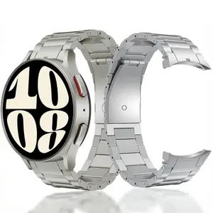 สายไทเทเนียมสําหรับSamsung Galaxy Watch 6 Classic 47 มม.43 มม.สายรัดข้อมือโลหะสําหรับGalaxy Watch 6/5/4 44 มม.40 มม./5 Pro 45 มม.Correa