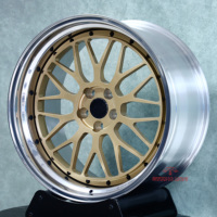 Rueda de Aleación Forjada Personalizada de 2 Piezas y 18 Pulgadas en Dorado y Plateado para Autos de Pasajeros Serie F30 3 4 5 M2 M3 M4 E46 F15 F30 F20 E46 VW Camry