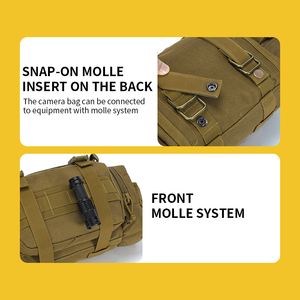 <span class=keywords><strong>SABADO</strong></span> Molle Camera Bag Cintura táctica Small Sling Pack 600D Bolsa de manillar de poliéster impermeable - Product Image 2