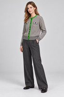 Cardigan en laine pour femme, col rond, tricoté, entièrement boutonné, mode décontractée, vente en gros, fabricant