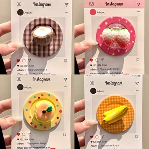 Support de téléphone mignon en forme de fruit avec design noix de coco, fraise, pêche, banane pour support de mobile - Product Image 2