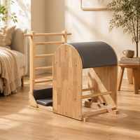 Baril d'escalade Pilates en chêne - Appareil de Pilates portable pour studio, correction de la colonne vertébrale, flexibilité, durable, garantie 5 ans