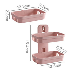 <strong>Soap</strong> <strong>Holder</strong> Bathroom Suction Cup Double-layer <strong>Soap</strong> <strong>Holder</strong> Wall Mounted <strong>Soap</strong> <strong>Holder</strong> with Drain - Product Image 2