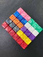 Dés D6 personnalisés à angle droit de 16 mm, imprimés et gravés, multicolores, à motifs de perles et de marbre, avec faces lisses et planes
