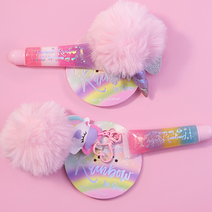 Base de aceite de brillo de labios para niños, conjunto de etiqueta privada vegana, sin crueldad, <span class=keywords><strong>unicornio</strong></span>, llavero vegano, brillo de labios, venta de fábrica - Product Image 2