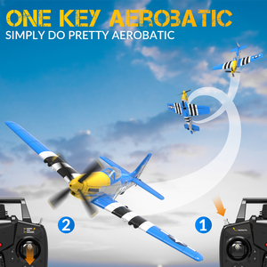 Avión RC de 4 Canales P51 <span class=keywords><strong>Mustang</strong></span> Azul, Avión RC Listo para Volar con Giroscopio, Juguetes de Radiocontrol para Niños, Regalos - Product Image 5