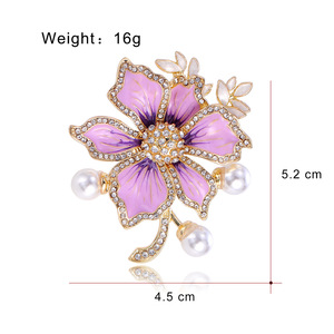 Broches de Cristal con Flores, Modernos y Elegantes, Botones de Diamantes de Imitación, Aleación Chapada en Oro, Personalizados, Unisex, para Uso Diario, Regalo de Boda, Fiesta - Product Image 5