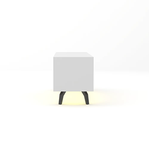<span class=keywords><strong>Meuble</strong></span> <span class=keywords><strong>TV</strong></span> en bois moderne, écologique, réglable, <span class=keywords><strong>blanc</strong></span>, taille personnalisée, 4 pieds en métal <span class=keywords><strong>noir</strong></span>, lumière <span class=keywords><strong>LED</strong></span> pour salon, chambre à coucher, salle à manger - Product Image 6