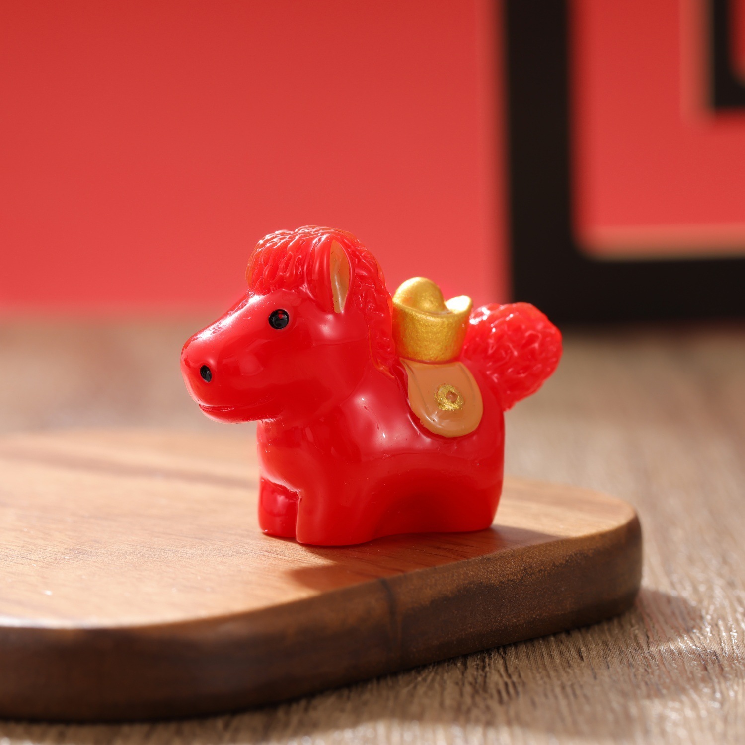 Poney lingot d'or de couleur unie - Rouge