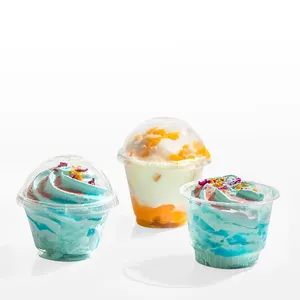 Nhà Máy Nóng Bán Dùng Một Lần Sữa Chua 5.5Oz 7Oz 8Oz 9Oz Rõ Ràng Nhựa Ice Cream Món Tráng Miệng Cup Với Dome Bìa